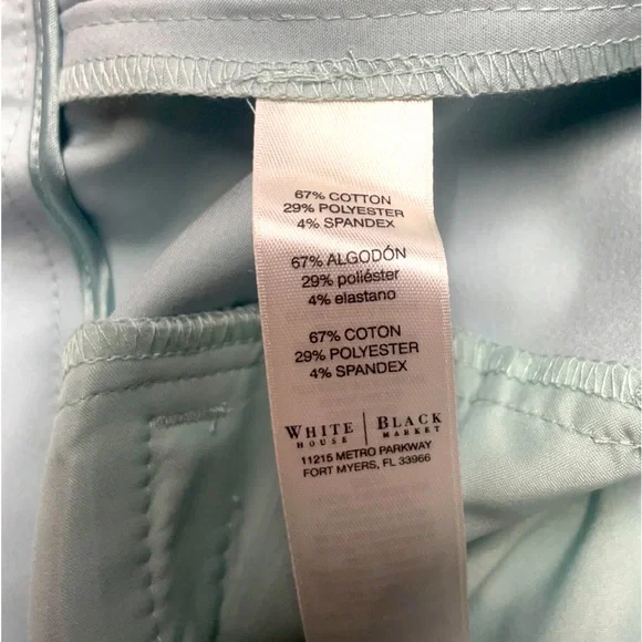 NWT White House Black Market Blue Cotton Blend Split Side Shorts Sz 14 Short - Picture 5 of 9